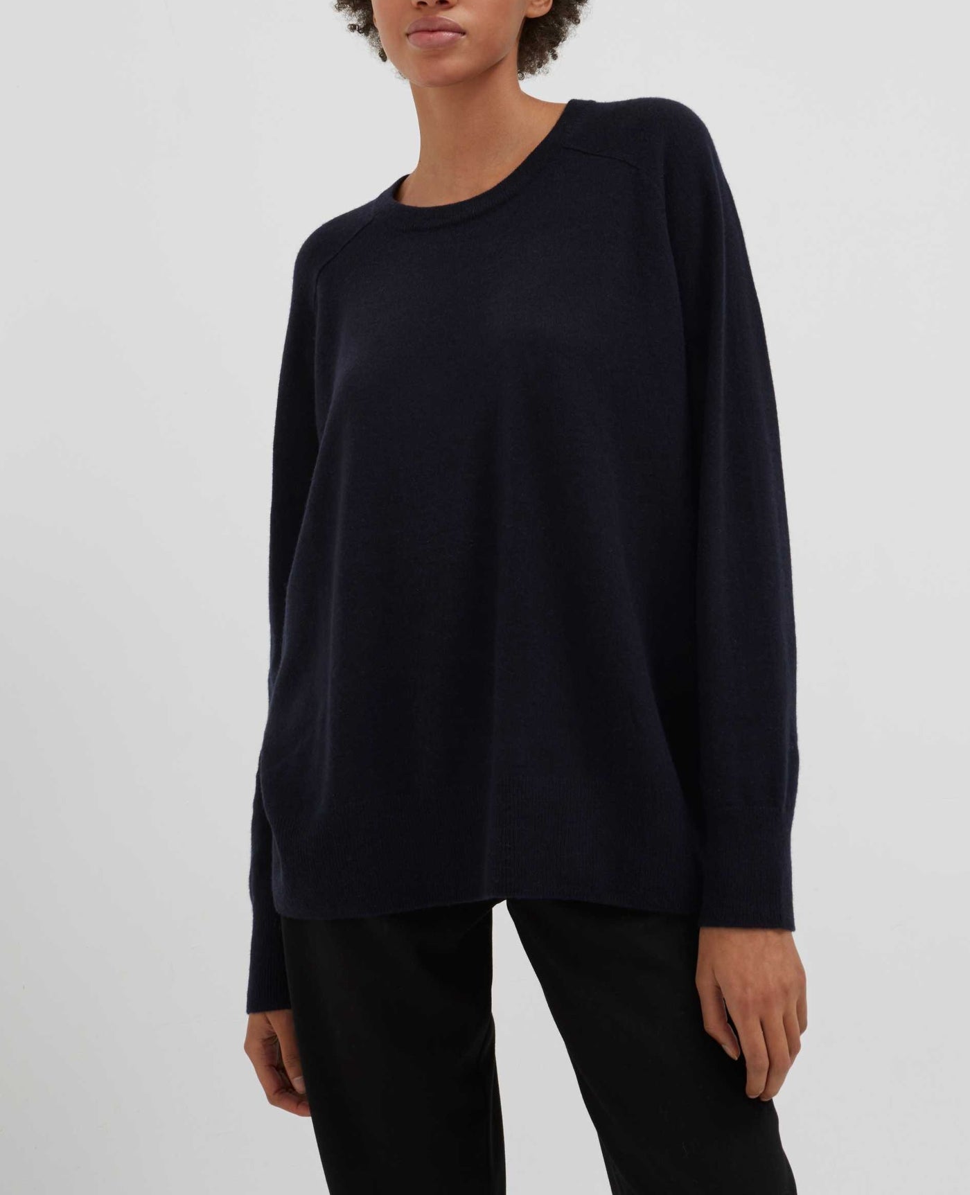 Navy Cashmere Slouchy Sweater