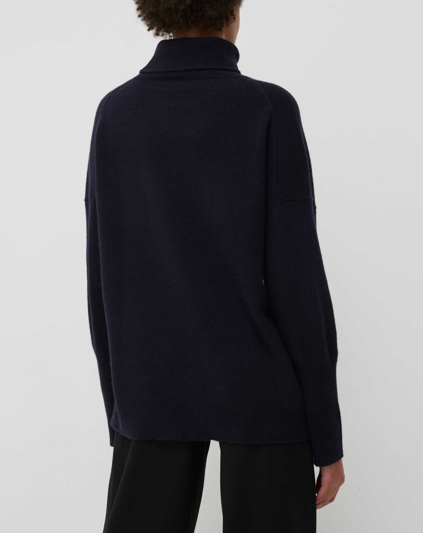 Navy Cashmere Rollneck Sweater