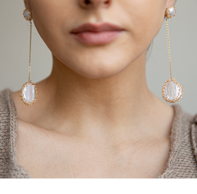Angela 14K Gold-filled Freshwater Baroque Pearl Drop Earrings