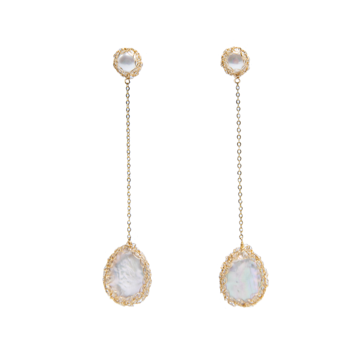 Angela 14K Gold-filled Freshwater Baroque Pearl Drop Earrings