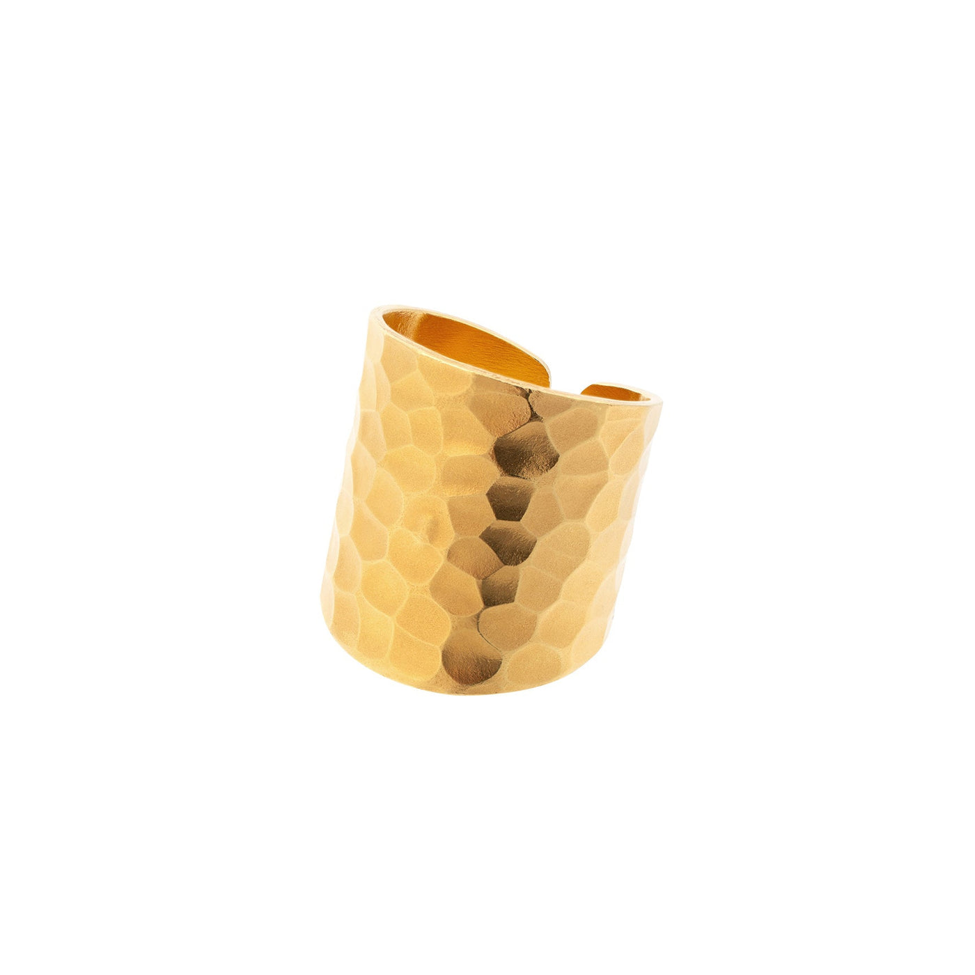 Nudo Gold Long hammered Ring (adjustable)