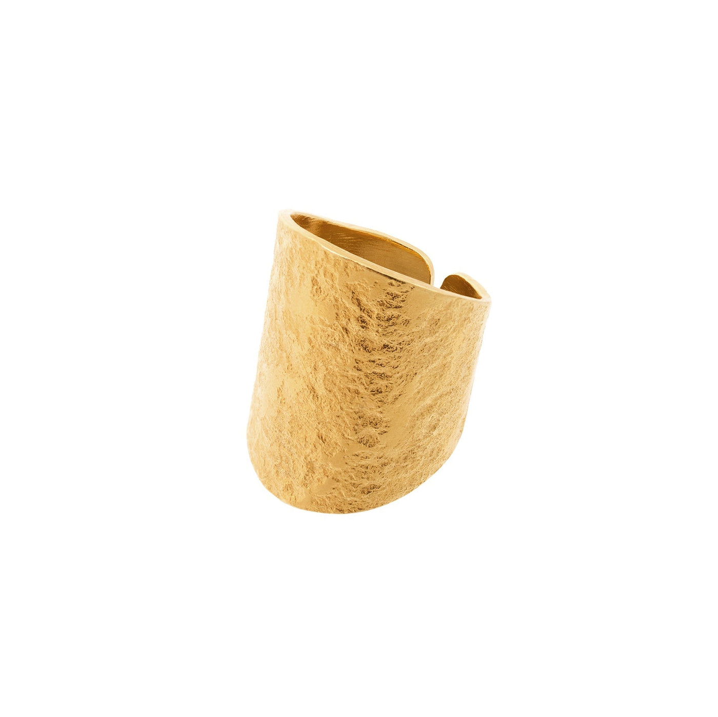 Nudo Gold Long Textured Ring (adjustable)