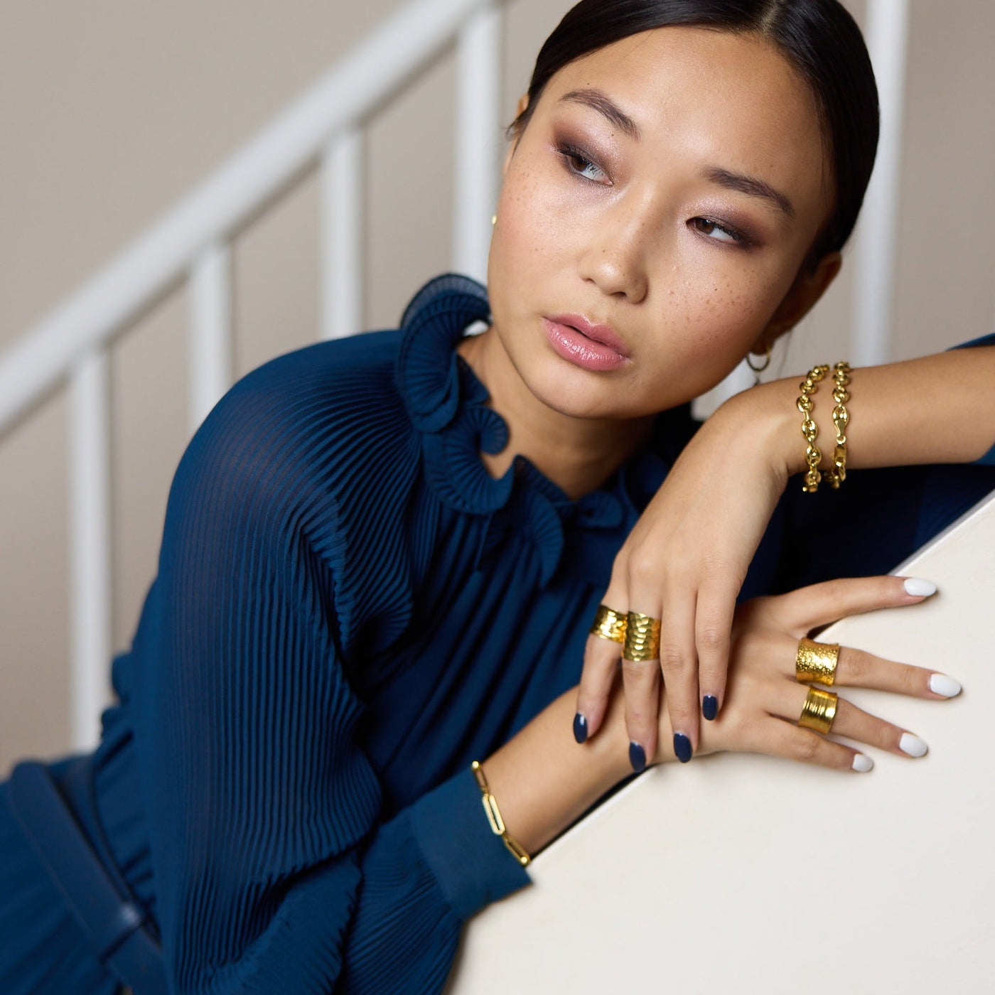 Nudo Gold Short Scratch Ring (adjustable)