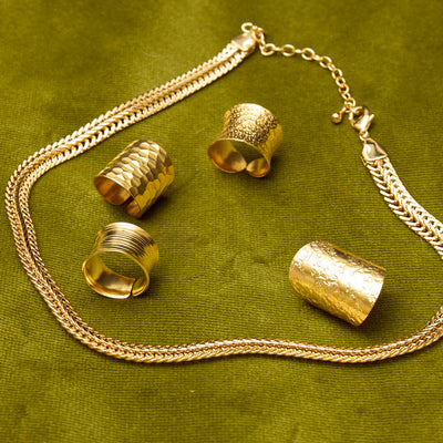 Nudo Gold Short Scratch Ring (adjustable)