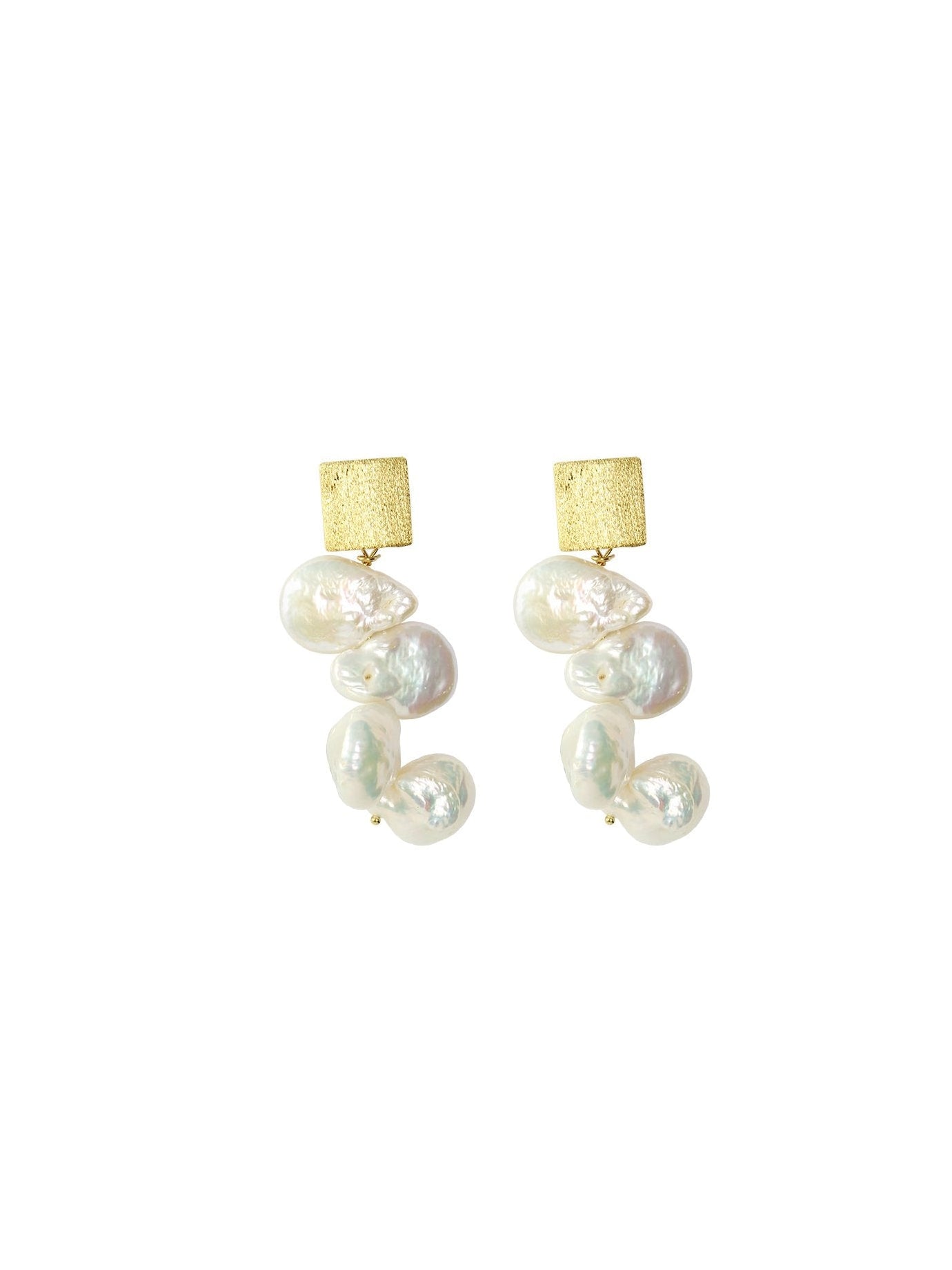 Petal Cascading Pearl Earrings In Gold