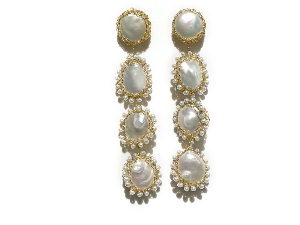 Polka 14k Gold-filled Freshwater Baroque Pearl Long Drop Earrings