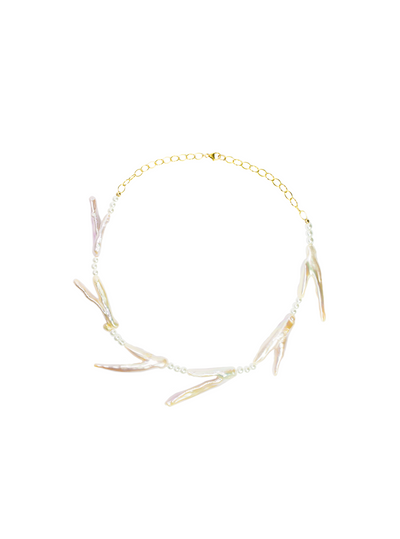 Rio Claw Pearl Choker Necklace with Gold