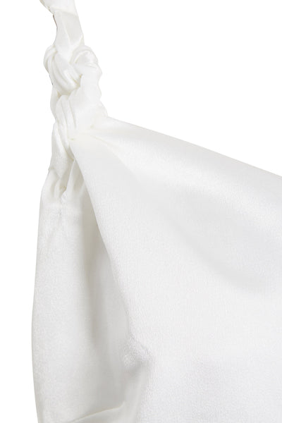 ROSHA - Ivory Twisted Straps Mini Slip Dress With Side Slit