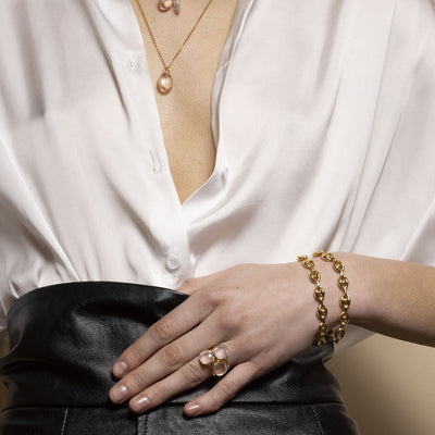 Sophia Rose Quartz Gold Ring