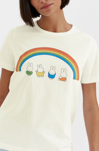 Cream Cotton Rainbow Miffy T-Shirt