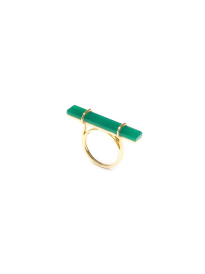 Urban Bar Ring In Green Onyx