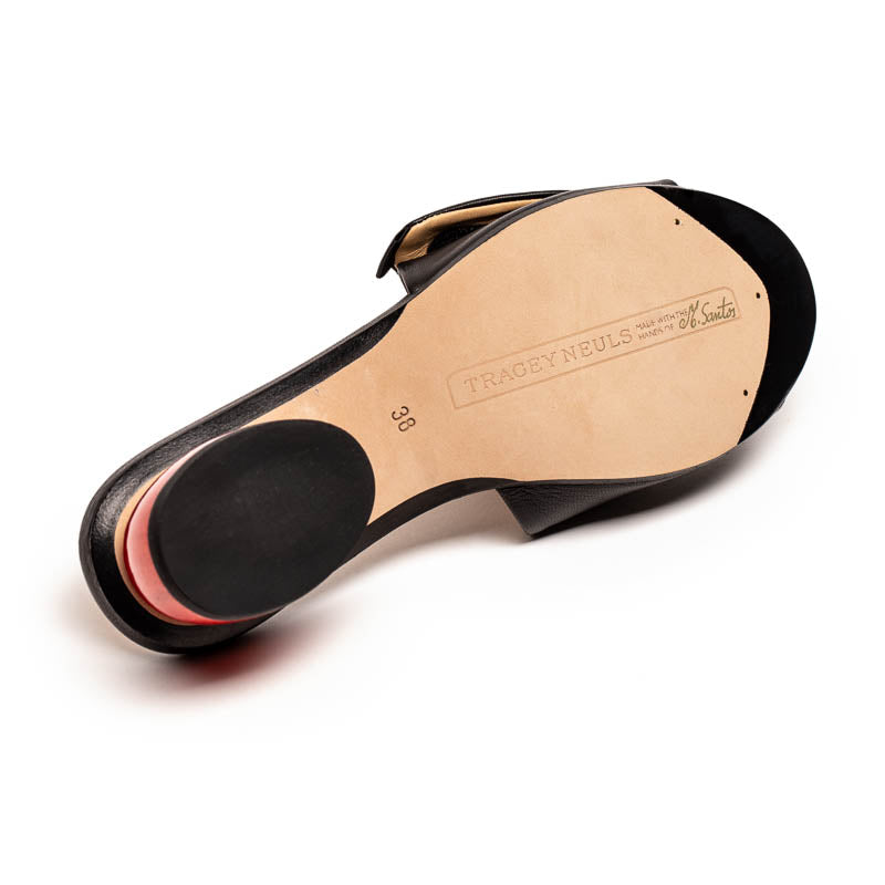 WHIPPLE Smoke | Black Leather Velcro Closure Mid-heel