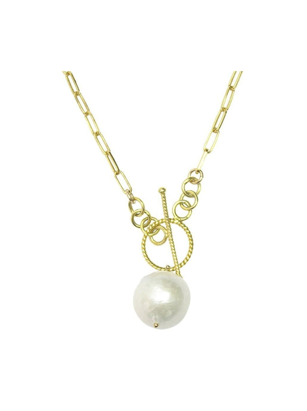 Willow Baroque Pearl Lariat Necklace - In Gold