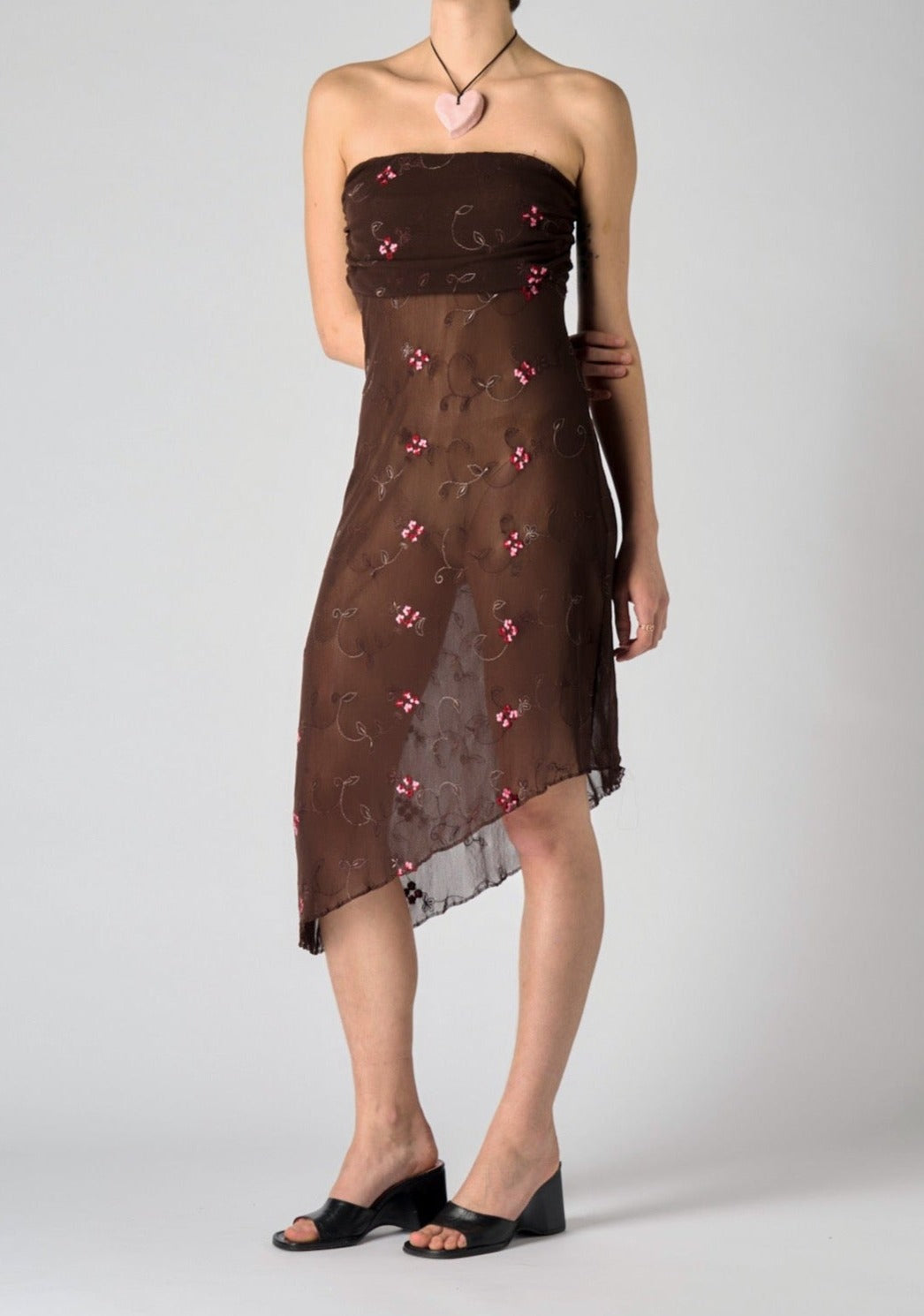Embroidered Tube Dress