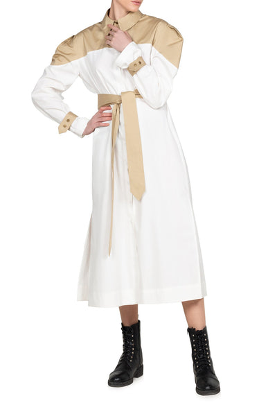 Puff sleeve Trench Dress
