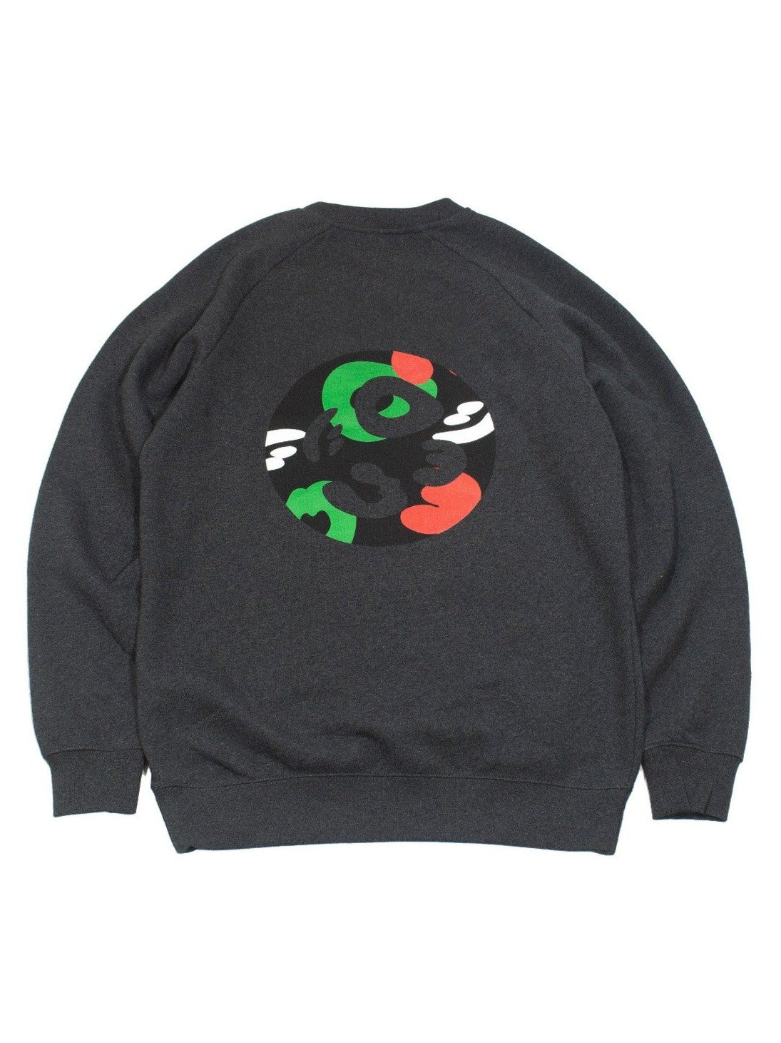 Cotton Raglan Sweatshirt - Camo Crest in Dark Heather