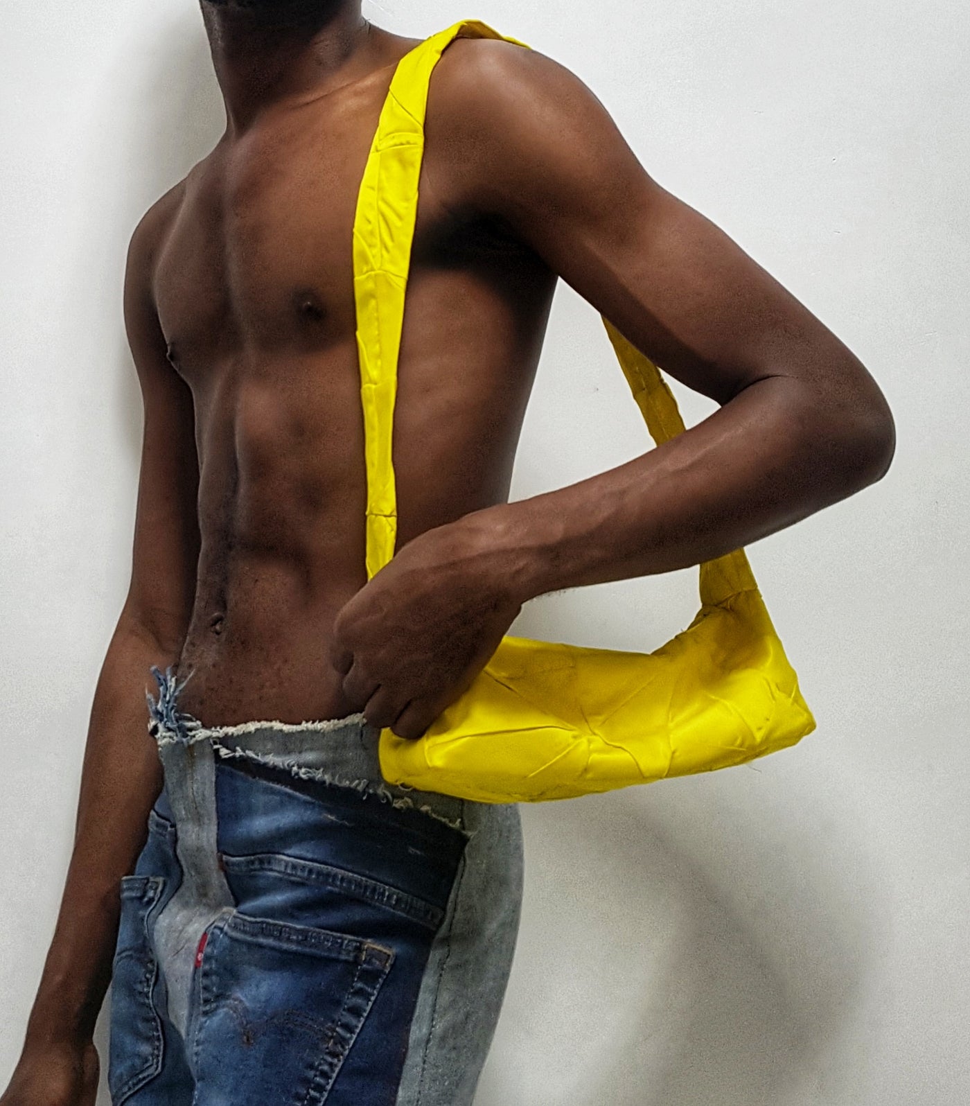 Patchwork Satin Bag - Yellow