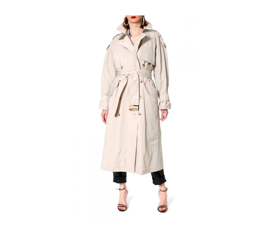 【muguet rose midi trench coat】DARK BEIGE Céline Beige Trench-Coat – Lone Design Club