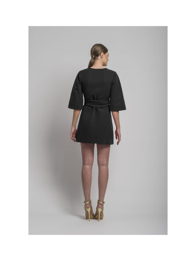 Mary-H-Wrap dress in Black