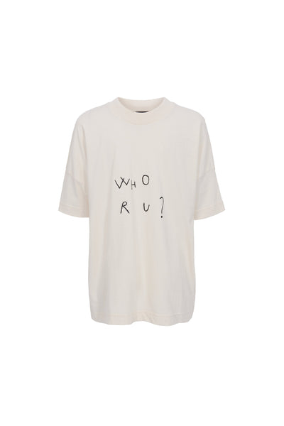 'Who r u' White T-shirt