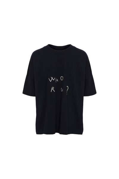 'Who r u' Black T-shirt