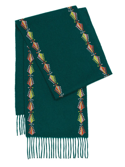 Stunning pure cashmere hand embroidered scarf using traditional hand embroidery