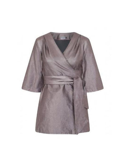 wrap dress kimono metallic