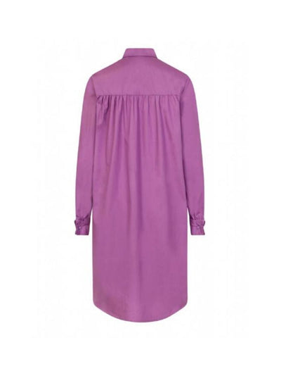 shirt dress in purple cotton