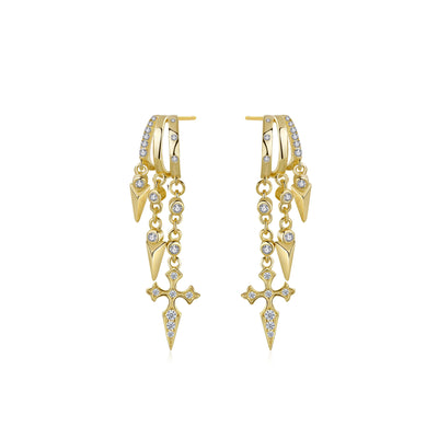 Naxos Cross Earring -  Gold