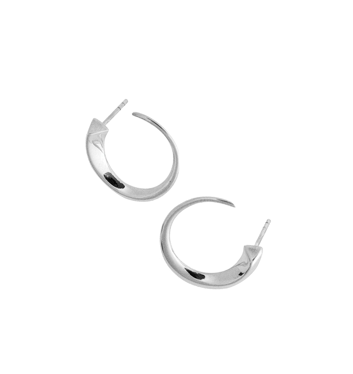 Nias Sculptural Hoop Earrings | Sterling Silver - White Rhodium