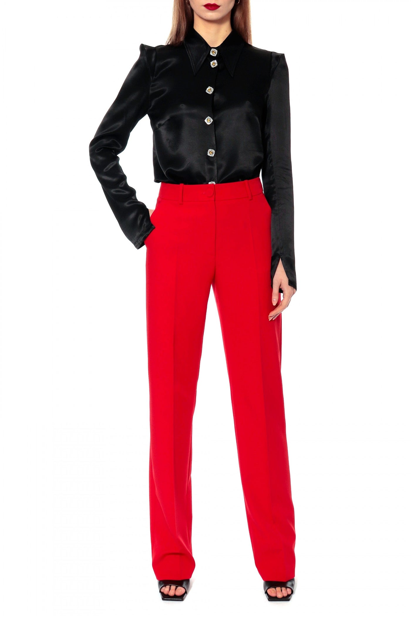 Lesly Fiery Red Suit Trousers