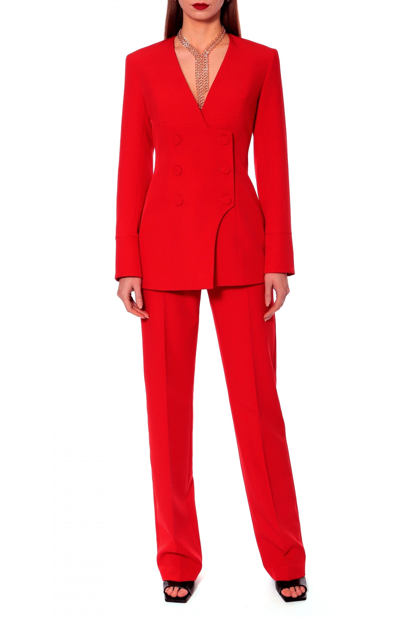 Lesly Fiery Red Suit Trousers