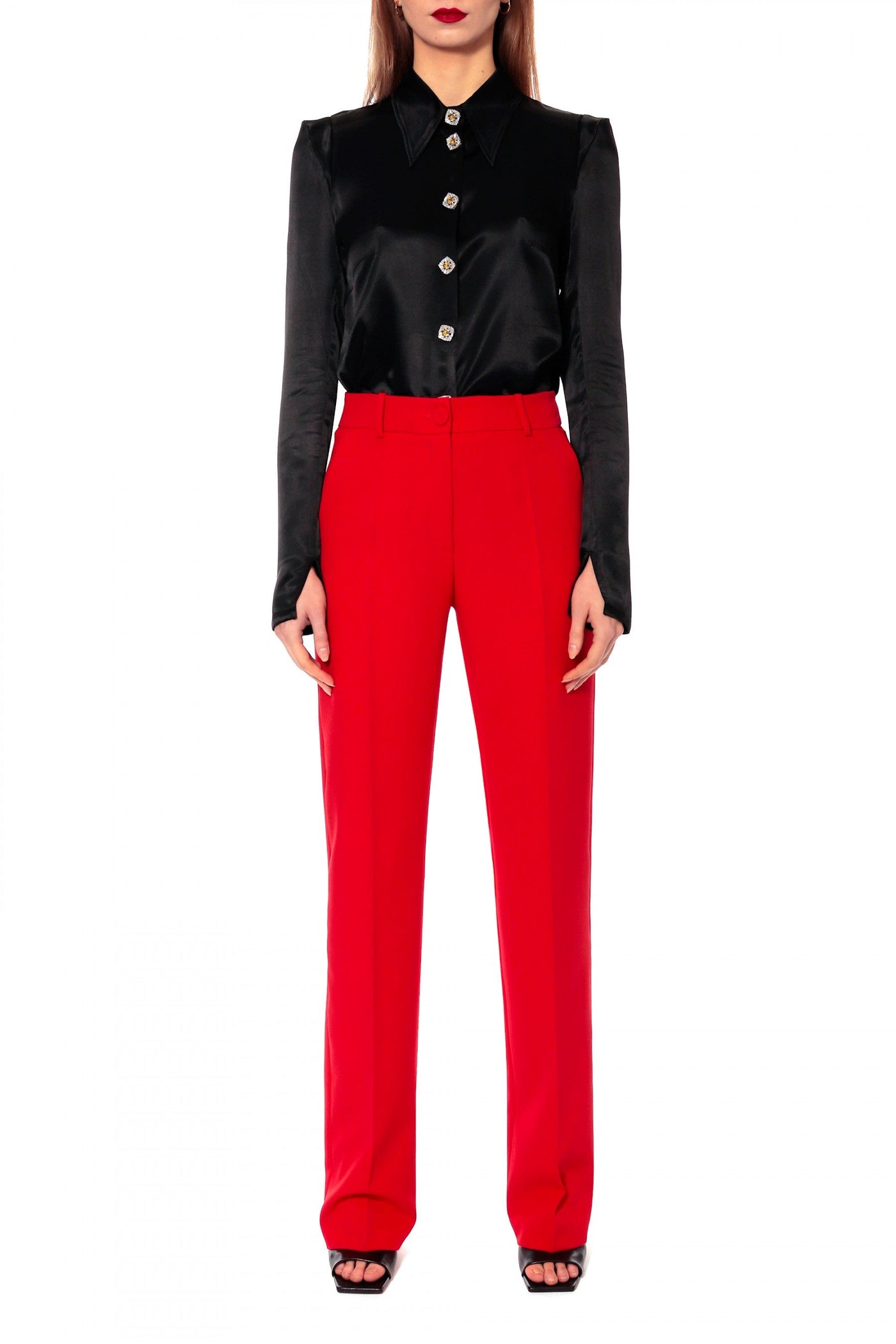 Lesly Fiery Red Suit Trousers