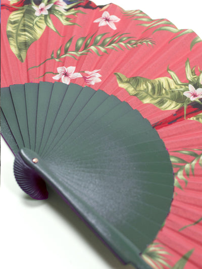 Plum Parrot Hand-Fan