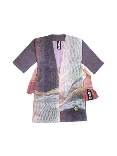 4649.REC: Kimono Style Coat with Obi Belt